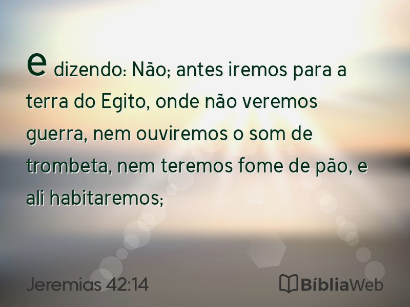Jeremias 42:14 em imagem para compartilhar