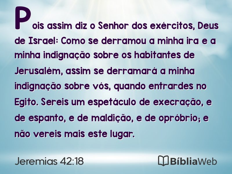 Jeremias 42:18 em imagem para compartilhar