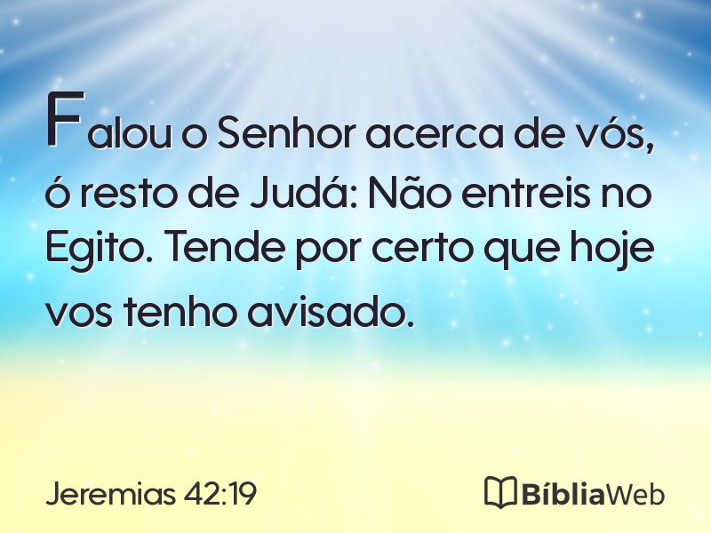 Jeremias 42:19 em imagem para compartilhar