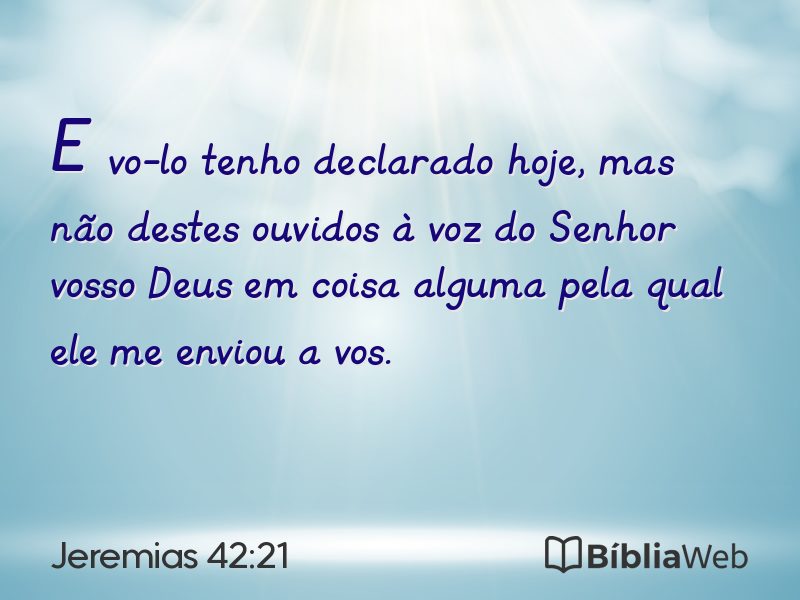 Jeremias 42:21 em imagem para compartilhar