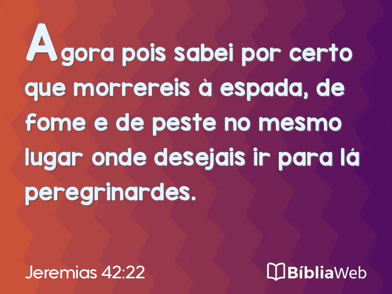 Jeremias 42:22 em imagem para compartilhar