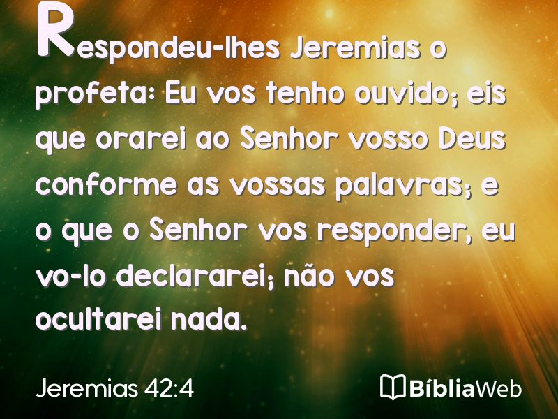 Jeremias 42:4 em imagem para compartilhar