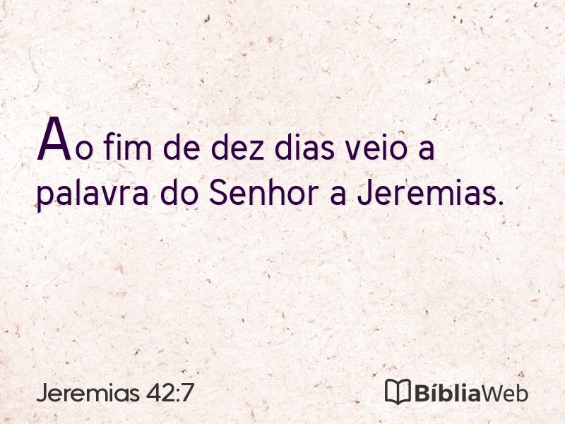 Jeremias 42:7 em imagem para compartilhar