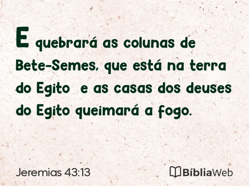 Jeremias 43:13 em imagem para compartilhar