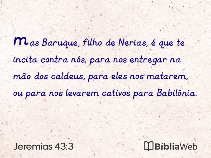 Jeremias 43:3 em imagem para compartilhar