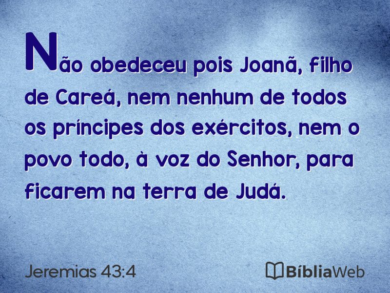 Jeremias 43:4 em imagem para compartilhar
