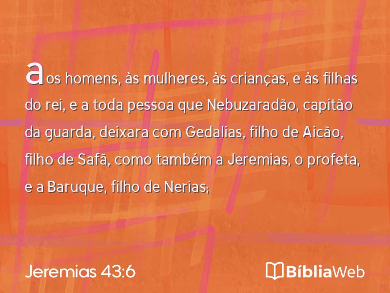 Jeremias 43:6 em imagem para compartilhar