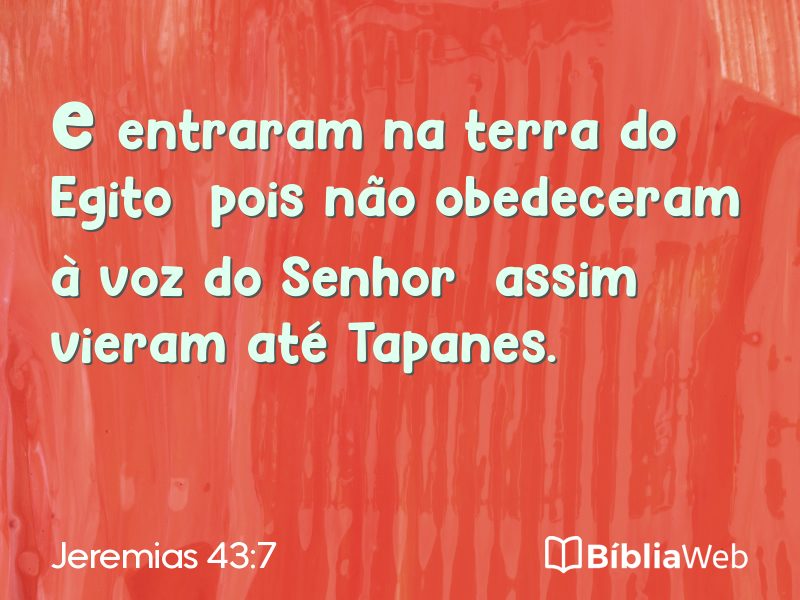 Jeremias 43:7 em imagem para compartilhar