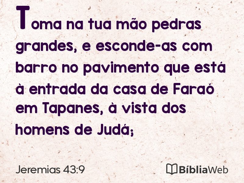 Jeremias 43:9 em imagem para compartilhar