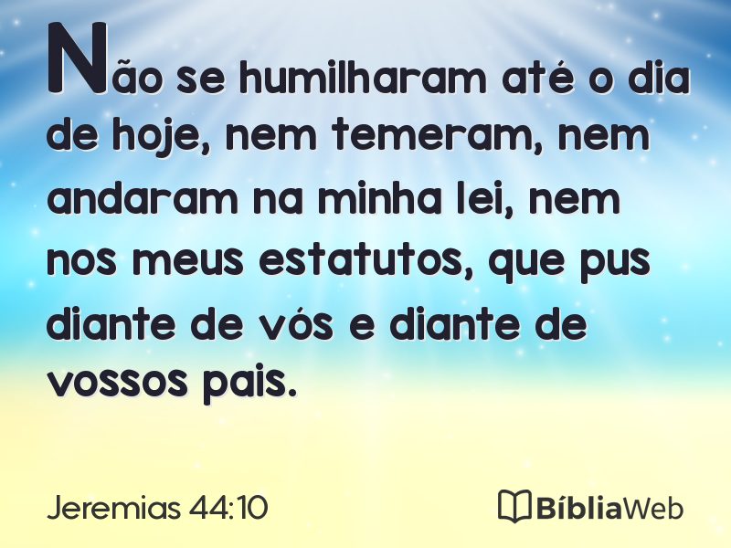Jeremias 44:10 em imagem para compartilhar