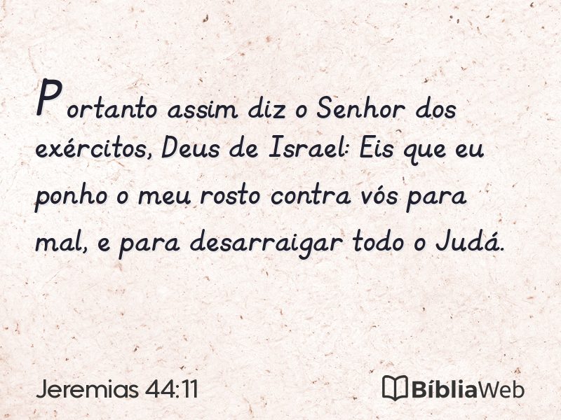 Jeremias 44:11 em imagem para compartilhar