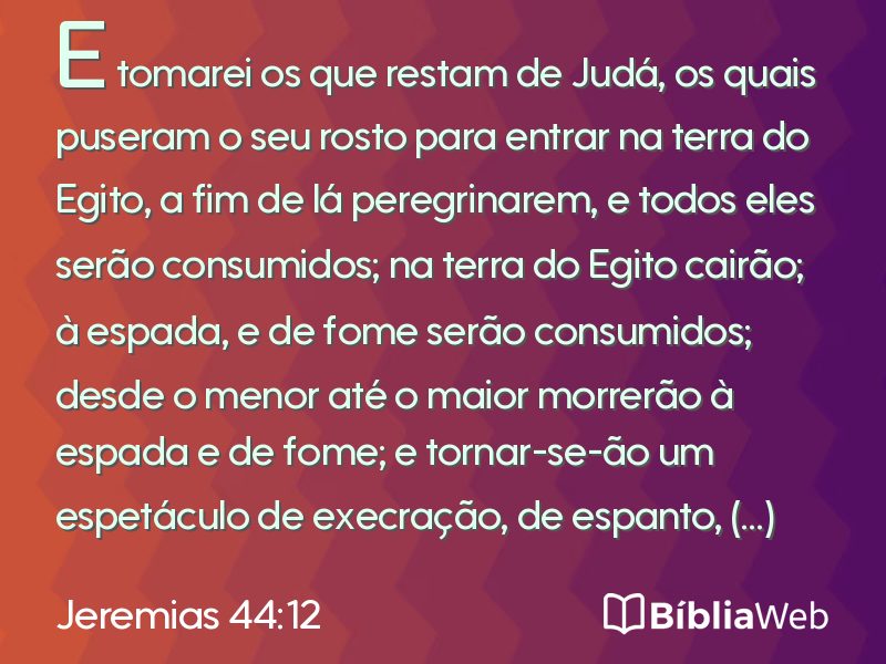 Jeremias 44:12 em imagem para compartilhar