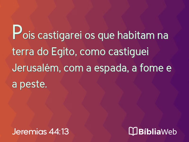 Jeremias 44:13 em imagem para compartilhar