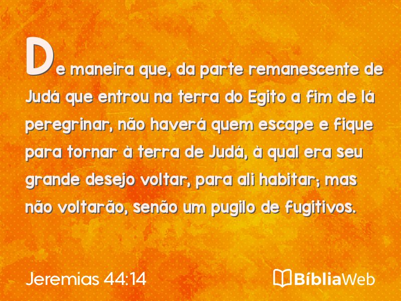 Jeremias 44:14 em imagem para compartilhar