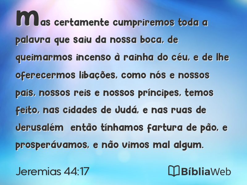 Jeremias 44:17 em imagem para compartilhar