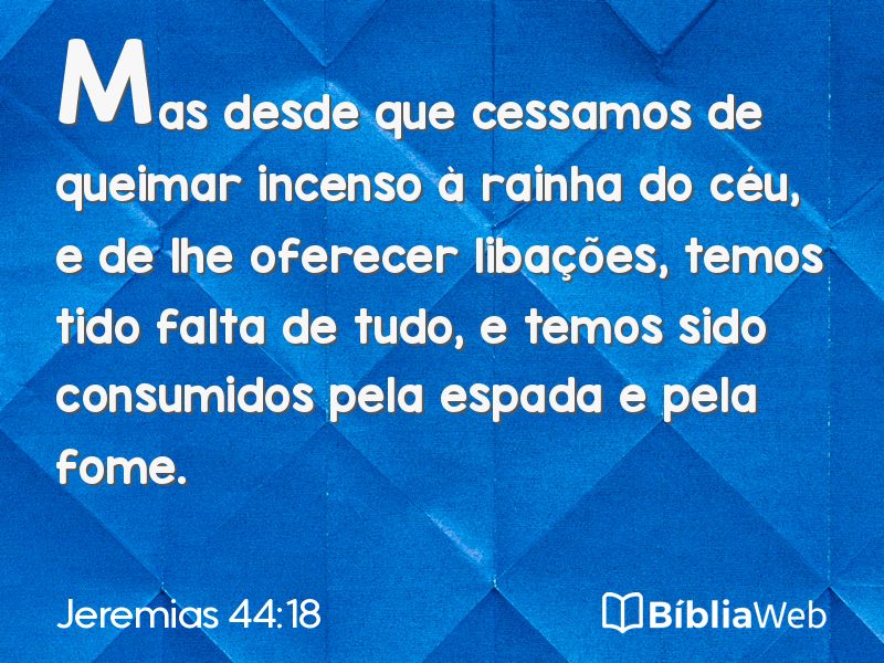 Jeremias 44:18 em imagem para compartilhar