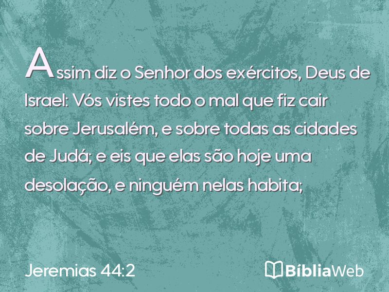 Jeremias 44:2 em imagem para compartilhar