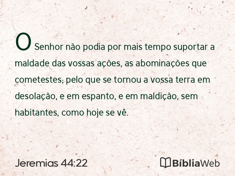 Jeremias 44:22 em imagem para compartilhar
