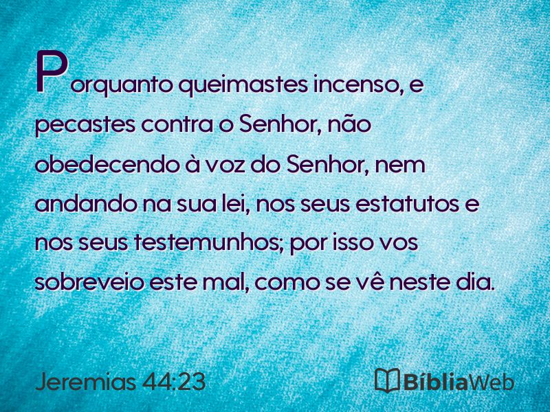 Jeremias 44:23 em imagem para compartilhar