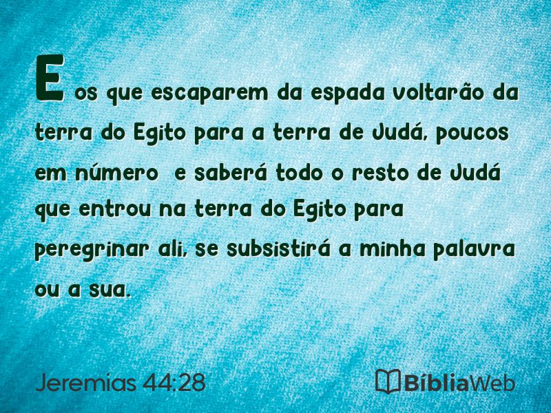 Jeremias 44:28 em imagem para compartilhar