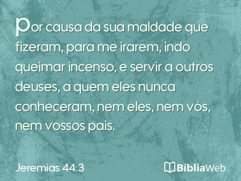 Jeremias 44:3 em imagem para compartilhar