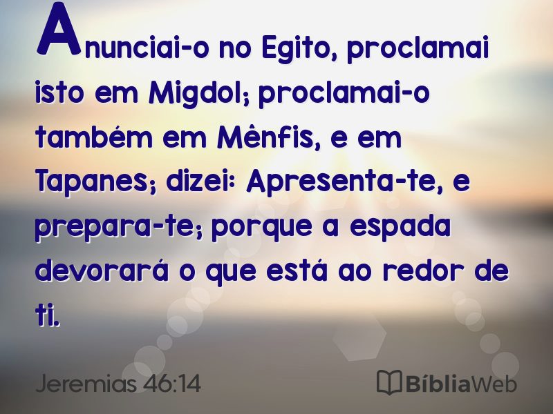 Jeremias 46:14 em imagem para compartilhar