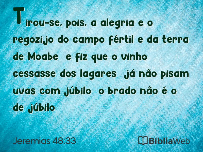 Jeremias 48:33 em imagem para compartilhar