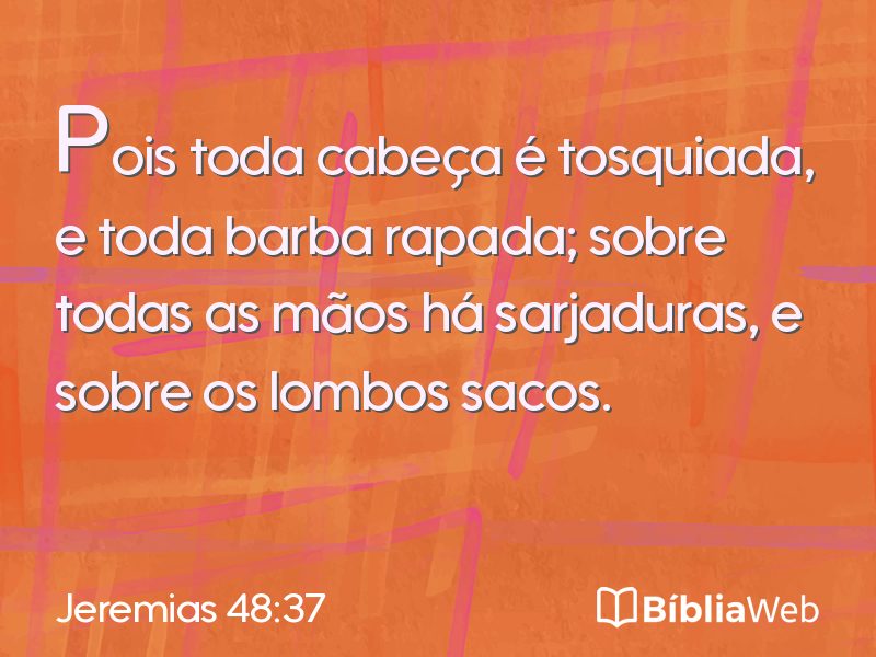 Jeremias 48:37 em imagem para compartilhar