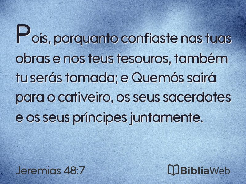 Jeremias 48:7 em imagem para compartilhar