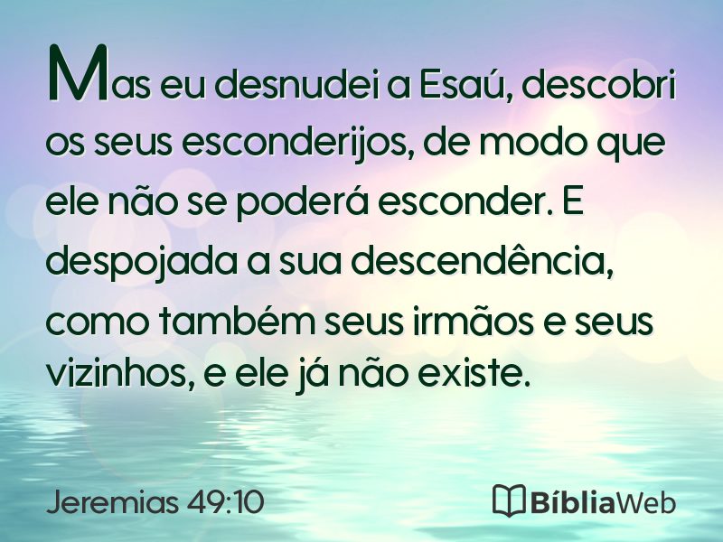 Jeremias 49:10 em imagem para compartilhar