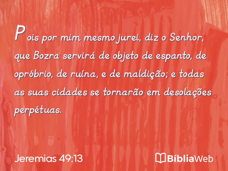 Jeremias 49:13 em imagem para compartilhar