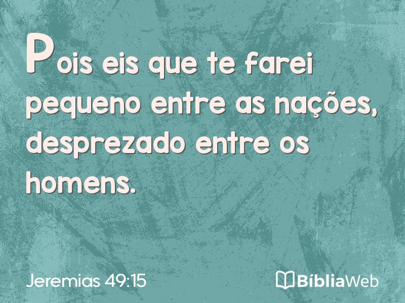 Jeremias 49:15 em imagem para compartilhar