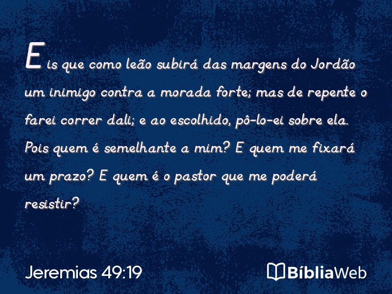Jeremias 49:19 em imagem para compartilhar