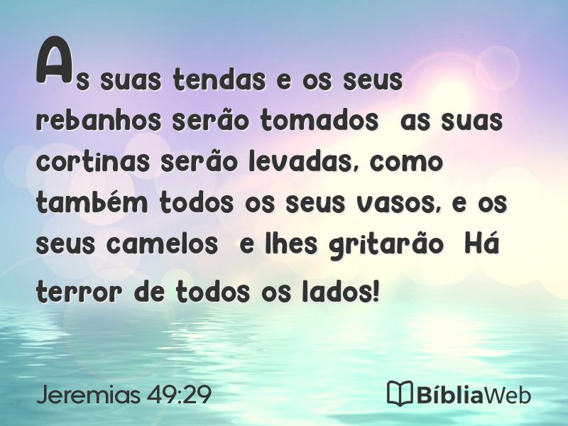Jeremias 49:29 em imagem para compartilhar