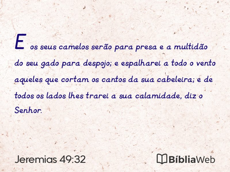 Jeremias 49:32 em imagem para compartilhar