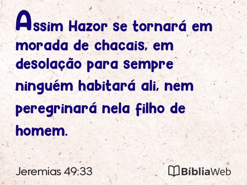 Jeremias 49:33 em imagem para compartilhar