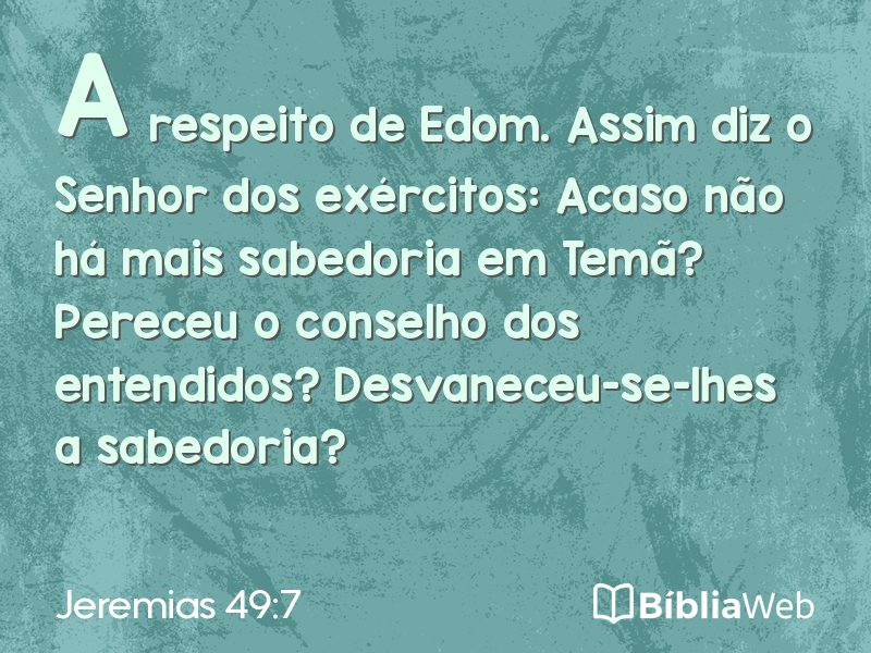 Jeremias 49:7 em imagem para compartilhar