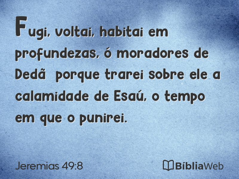 Jeremias 49:8 em imagem para compartilhar