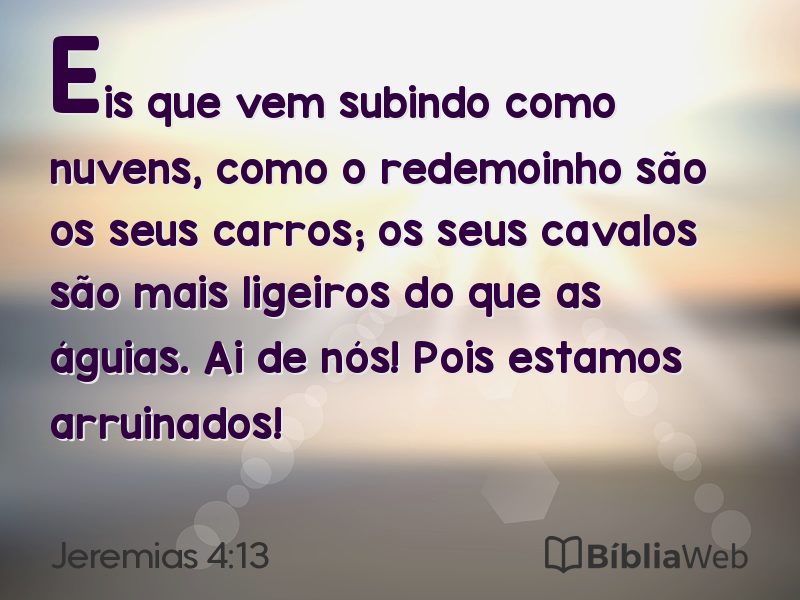 Jeremias 4:13 em imagem para compartilhar