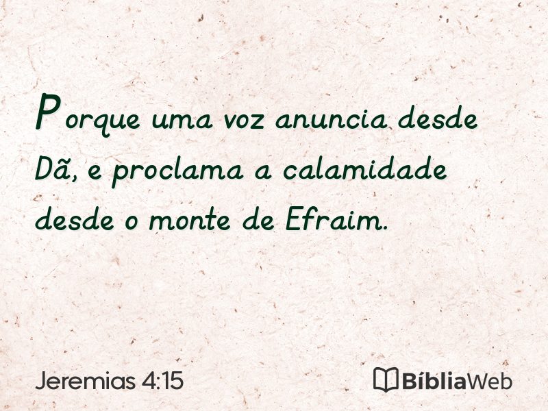 Jeremias 4:15 em imagem para compartilhar