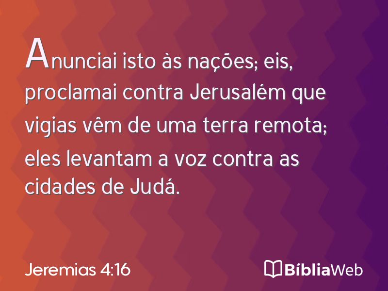 Jeremias 4:16 em imagem para compartilhar