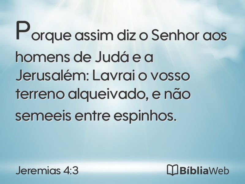 Jeremias 4:3 em imagem para compartilhar