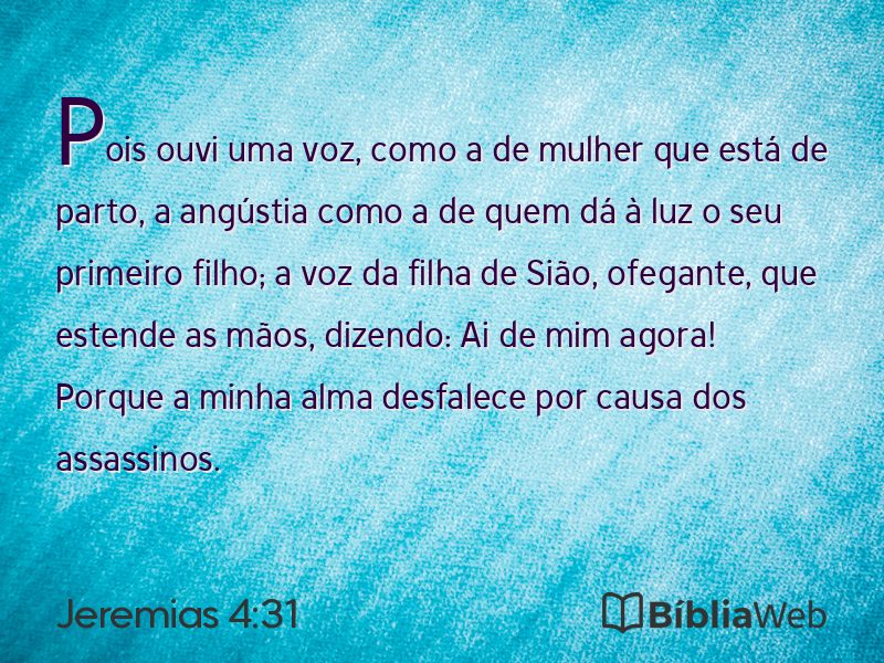 Jeremias 4:31 em imagem para compartilhar