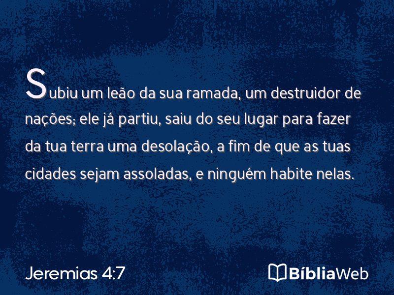 Jeremias 4:7 em imagem para compartilhar
