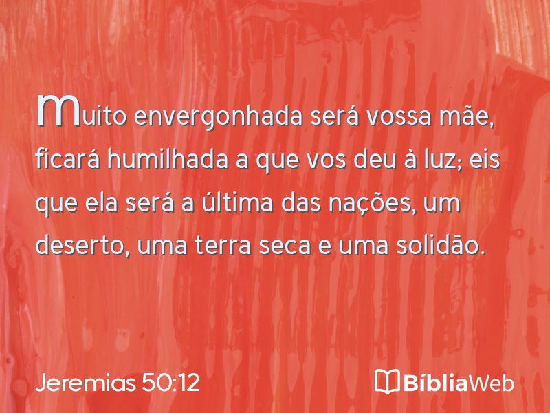 Jeremias 50:12 em imagem para compartilhar