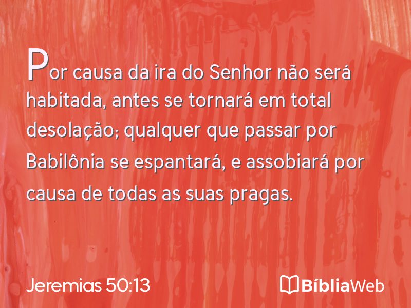 Jeremias 50:13 em imagem para compartilhar