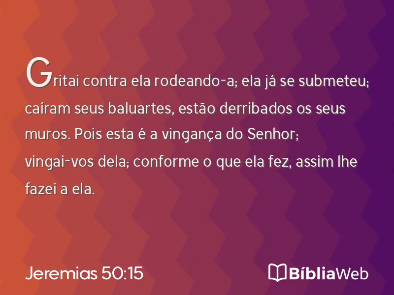 Jeremias 50:15 em imagem para compartilhar