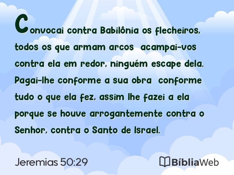 Jeremias 50:29 em imagem para compartilhar