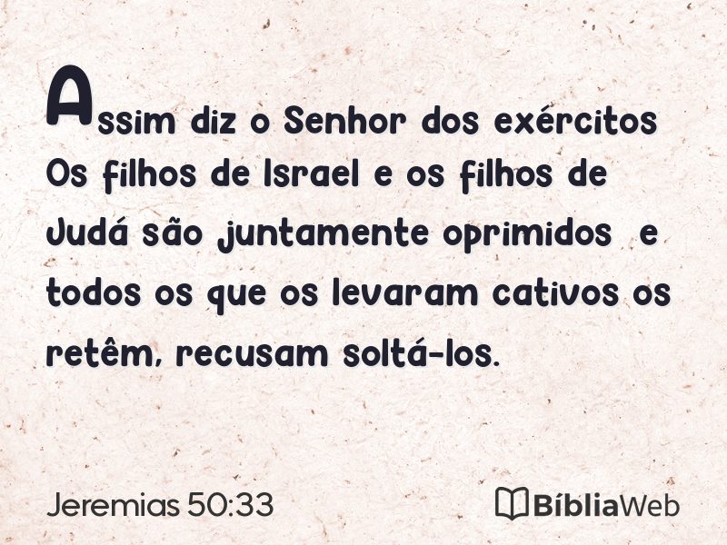 Jeremias 50:33 em imagem para compartilhar
