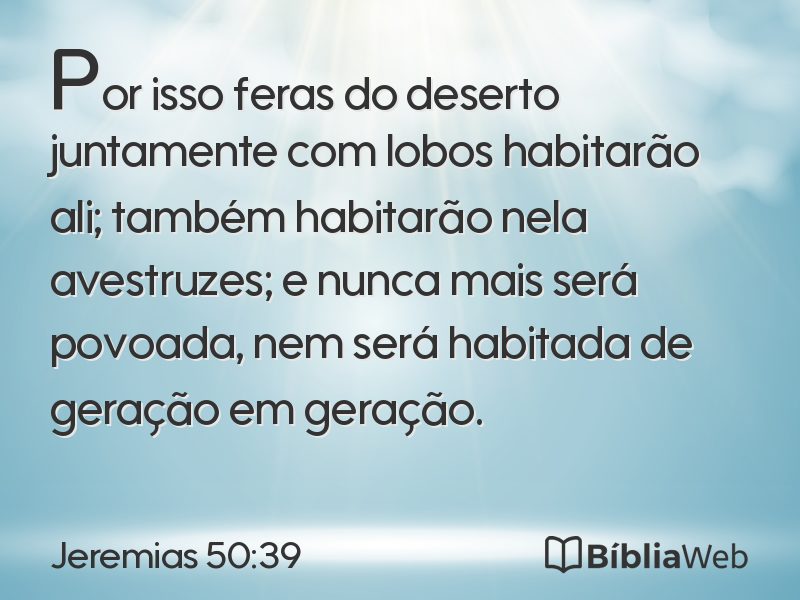Jeremias 50:39 em imagem para compartilhar